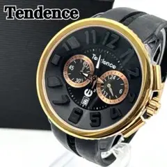 美品✨ Tendence　ガリバー　ラウンド　クロノグラフ　デイト　兼近大樹　黒