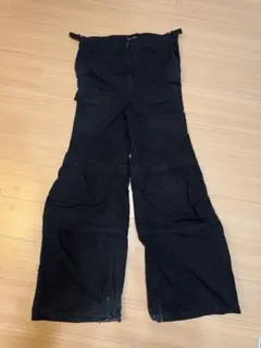 【極美品】バレンシアガ 2way フレアワイドカーゴパンツ ブラック S 極美品】バレンシアガ 2way フレアワイドカーゴパンツ ブラック S 極美