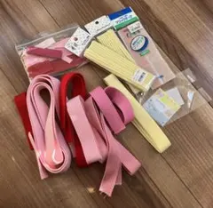 手芸用品　入園入学準備材料　ハンドメイドひも　リボン　ピンク系