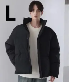 【LUENNA】オーバーサイズ ボリュームパテッド中綿ジャケット ブラック L