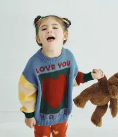 タグ付き未使用品　p.premier カラフルジャガードセーター　90