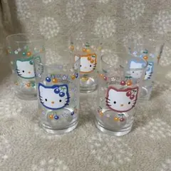 【希少】サンリオ50周年 ハローキティ 陶器 ミニ湯呑み おちょこ 7個セット 希少】サンリオ50周年 ハローキティ 陶器 ミニ湯呑み おちょこ 7個