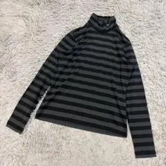 美品 NIKE GOLF ナイキゴルフ ボーダー モックネックシャツ ロンT L