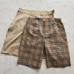 極美品 バーバリーゴルフ キュロット 2WAY パンツ ノバチェック