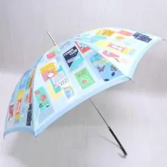 kate spade ケイトスペード 長傘 雨傘 マルチプリント ブルー