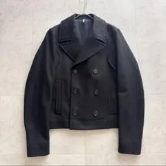 美品　Dior Homme　11AW　メルトンピーコート　黒　44　短丈