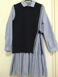 子供洋服　長袖　春秋冬　ワンピース 160　発表会　普段着使い