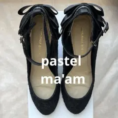 【pastel ma'am】パンプス《リボン・ストラップ付、箱付、サイズM》良品のサムネイル