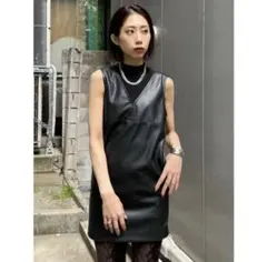 EMODA　ヴィーガンレザーボックスワンピース サイズ/F カラー/ブラックのサムネイル