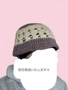 クラッシャーハット（ハンドメイド）クロシェハット、バケットハット、ビーニー