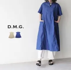 ドミンゴ　半袖ロングワンピース　オーバーサイズ　　　ブルー　L sizeのサムネイル