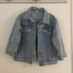 子供服　デニムジャケット　女の子　キッズ　120cm デニム　ジャケット　パール