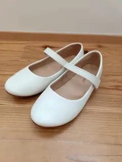 ホワイト メリージェーン キッズフォーマルシューズ 19.5〜20cm