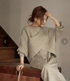 クロスデザインニットレイヤードワンピース／ティティベイト（titivate）