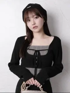 コルセットチェックトップス リップサービス LIP SERVICE