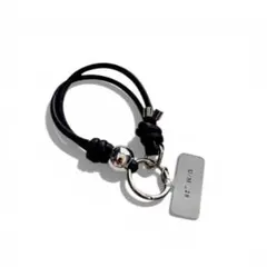 スマホハンドストラップ スマホストラップ ハンドストラップ レザー ブラック