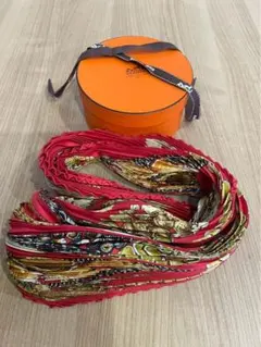 【美品】HERMES Coquilles スカーフ プリーツ