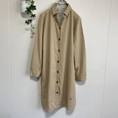 クワコダイル　長袖　シャツワンピース　ベージュ　羽織り　ロゴ刺繍