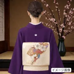 正絹 九寸名古屋帯 錦純金箔 辻が花 豪華金糸使いに辻が花 なごや帯 訪問着のサムネイル
