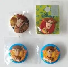 ディズニー トイストーリー ウッディ プラグボタン 缶バッジ 4セット