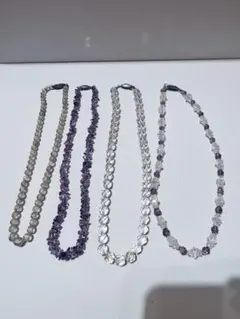 い*ら様 ビンテージ　アメジスト クリスタル ネックレス 4点セット