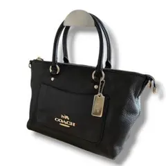 【極美品】COACH ハンドバッグ 黒 チャーム付き