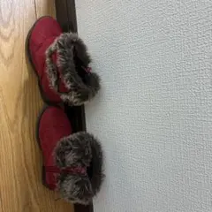 ファー付き ショートブーツ ボルドーのサムネイル