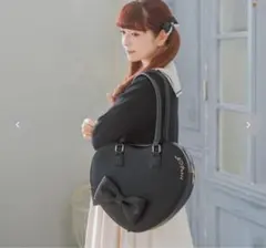 青木美沙子 しまむら ハートバッグ トートバッグ 黒 タグ付新品