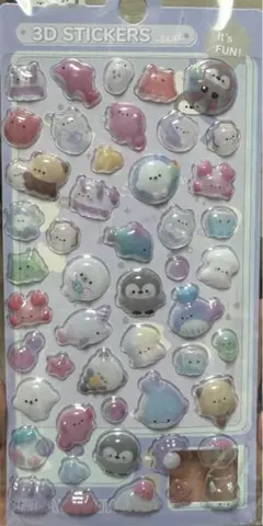 3Dステッカー 動物デザイン パステルカラー　ボンドロ風