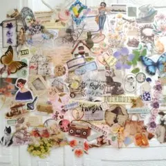 コラージュ素材 ステッカー 110枚 おすそ分け フレークシール x