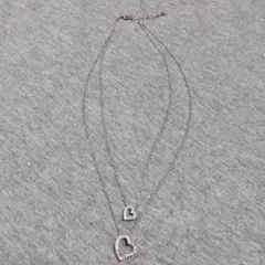 二連オープンハートネックレス