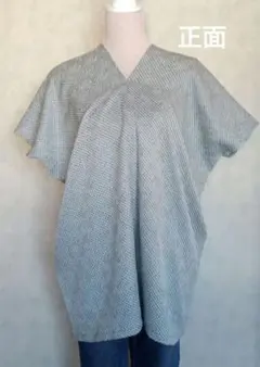 ブルーグレー総絞りのカフタンVol.189