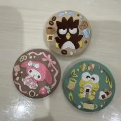 キャラクター刺繍ピンバッジ3個セット