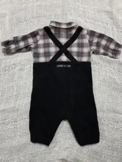 COMME CA ISM チェック柄ロンパース 50-60