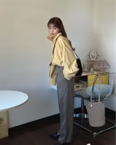 TINA：JOJUN スタンドカラーオーバーシャツ マスタード