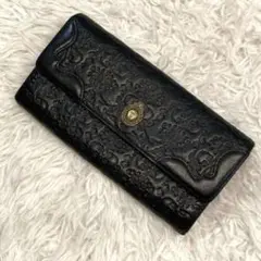 【美品】ANNA SUI ヴィンテージローズ　がま口　長財布　ブラックのサムネイル