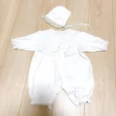美品★セレモニードレス ベビードレス レース付き 帽子セット　60cm 出産準備
