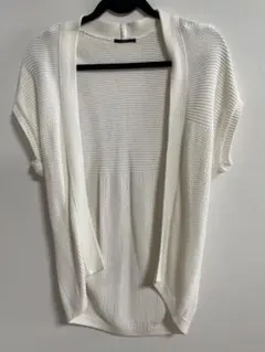 SHIPS ホワイト 半袖カーディガン