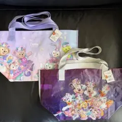 香港ディズニーランド20周年 ミッキーダッフィー ショッピングバッグS2枚セット