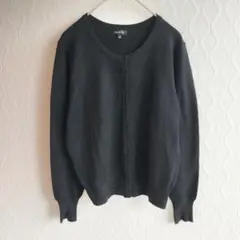 ✨インディヴィ✨INDIVI長袖カーディガン ニット【38】トップス 黒 羽織り