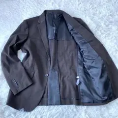 GU テーラードジャケット グレンチェック　ブラウン