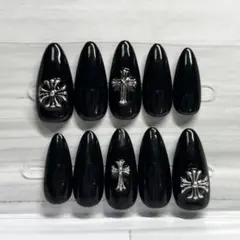 現品ハンドメイドネイルチップ 地雷系・量産型・ゴシック・パンク・クロムネイル