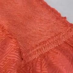 美品 帯揚げ 絞り 朱色
