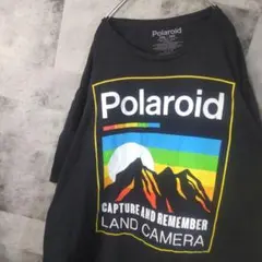 ポラロイド半袖TシャツUSA古着ビッグオーバーサイズブラック3XL　C39,16