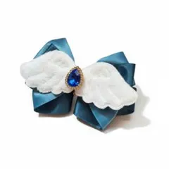 1 ヘアクリップ ヘアリボン ヘアメ ブルー 青 水色 羽根 量産型 天使界隈