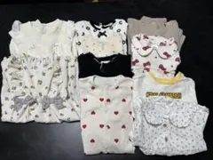 女の子 70-80cm 長袖ロンパース10着セット