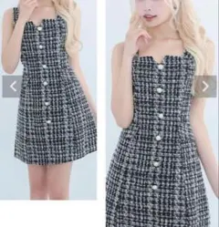 Tika ツイード風ノースリーブドレス