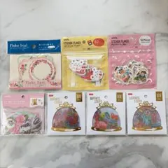 amifa DAISO フレークシール　7点セット　未開封　花　数字　英字　干支