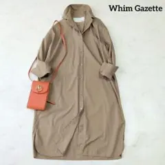 ウィムガゼット コットンシャツワンピース ロング ブラウン Fのサムネイル