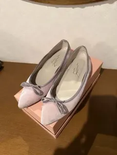 le talon 定価9680円　美品　フラットパンプス　ベルベットリボンバレエ